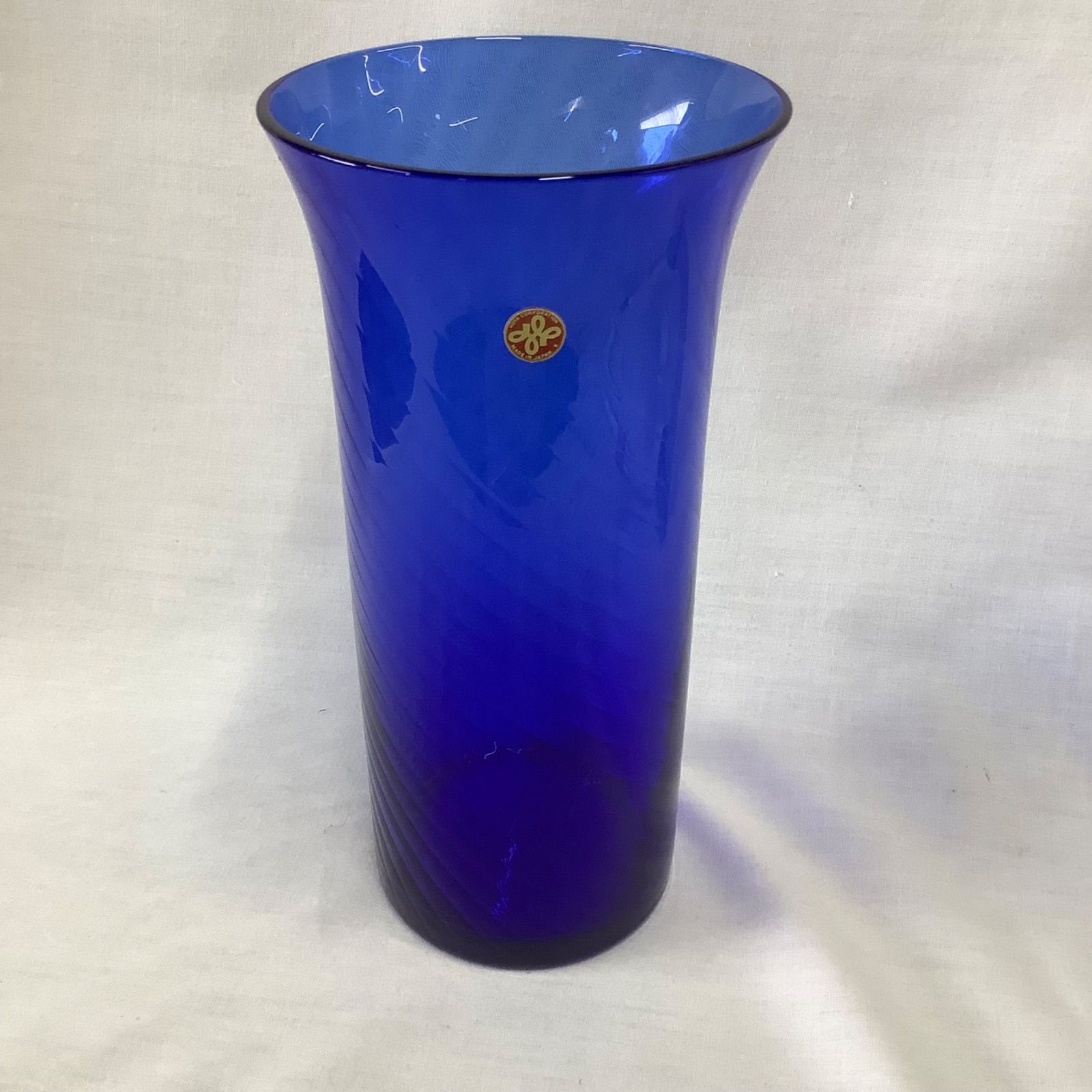 HOYA  クリスタル　花瓶　フラワーベース　ブルー　高さ25　S736