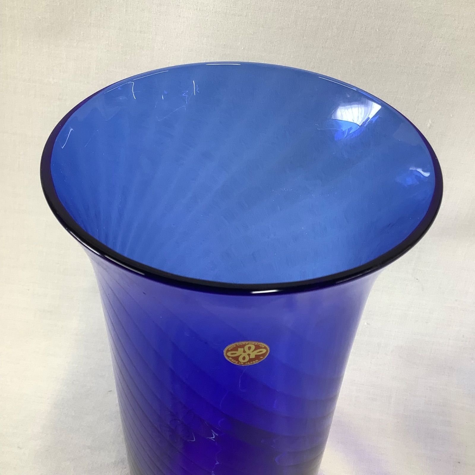 HOYA クリスタル 花瓶 フラワーベース ブルー 高さ25㎝ S736 - メルカリ