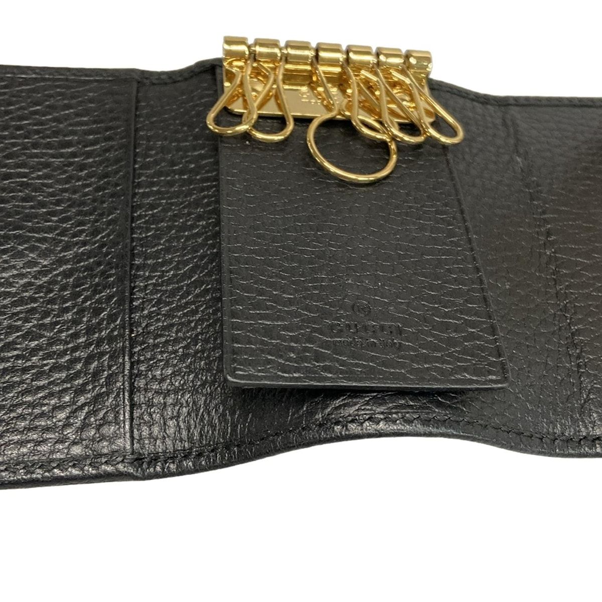 GUCCI(グッチ) キーケース GGマーモント 456118 黒 6連フック レザー