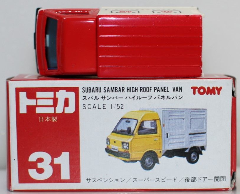 USED トミカ 日本製 31 スバル サンバー ハイルーフ パネルバン 1/52