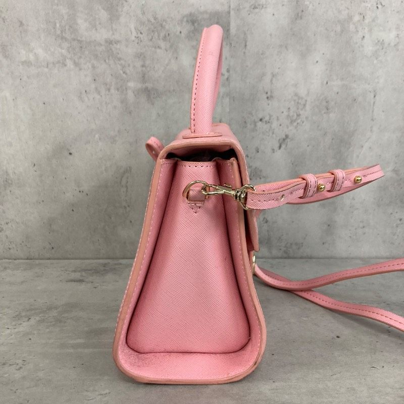 【希少】ハナエモリ レザー ピンク ゴールド 2way ショルダー フォーマル HANAE MORI×CELFORD ハナエモリ セルフォード コラボ 限定 2WAY