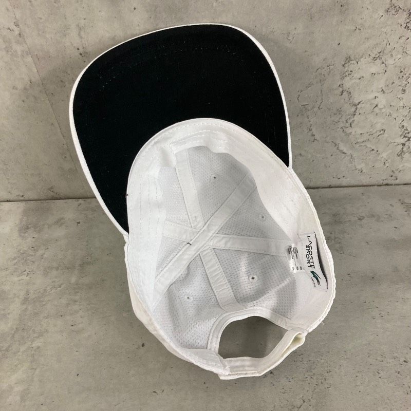 美品 LACOSTE SPORT ラコステスポーツ キャップ 帽子 ホワイト 白 ワニ