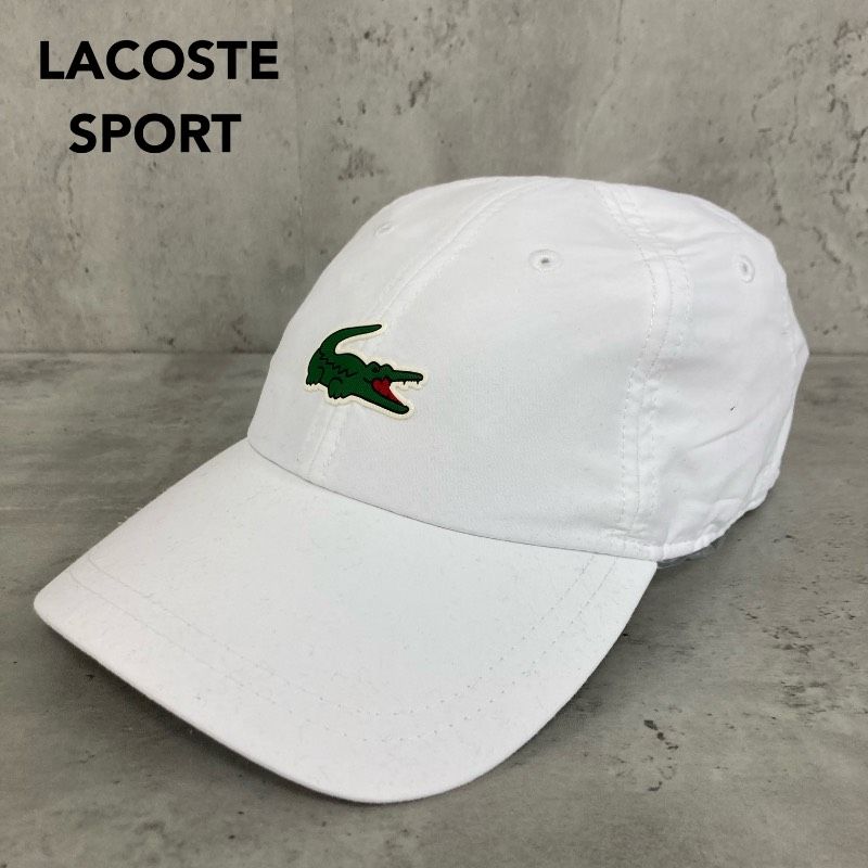 美品 LACOSTE SPORT ラコステスポーツ キャップ 帽子 ホワイト 白 ワニ