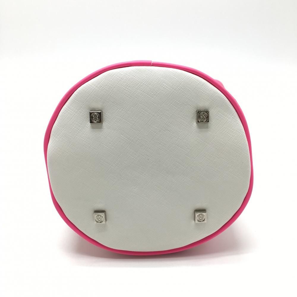 ジーフォア 2WAYショルダーバッグ 白×ピンク 巾着 カートバッグ ゴルフ