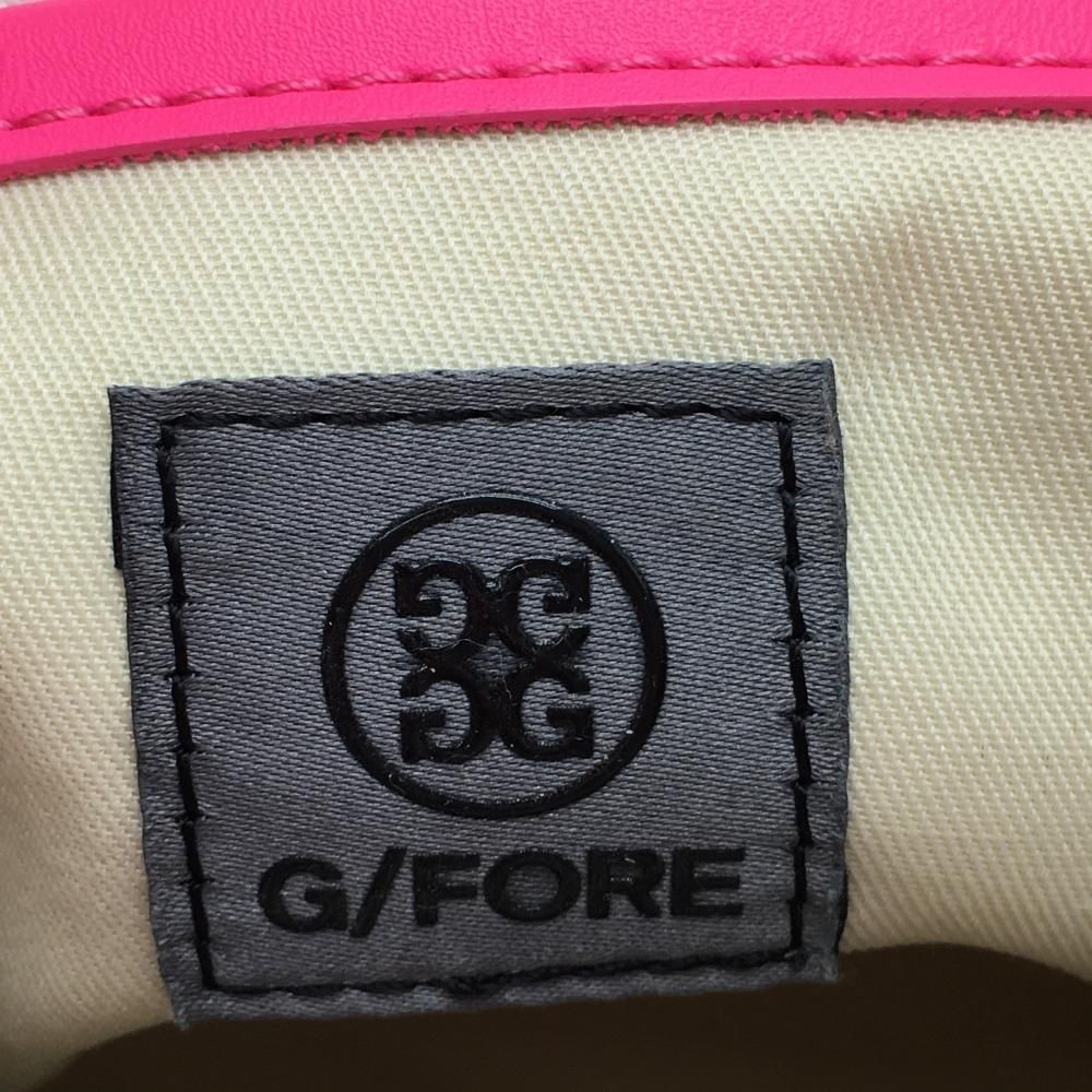 ジーフォア 2WAYショルダーバッグ 白×ピンク 巾着 カートバッグ ゴルフ