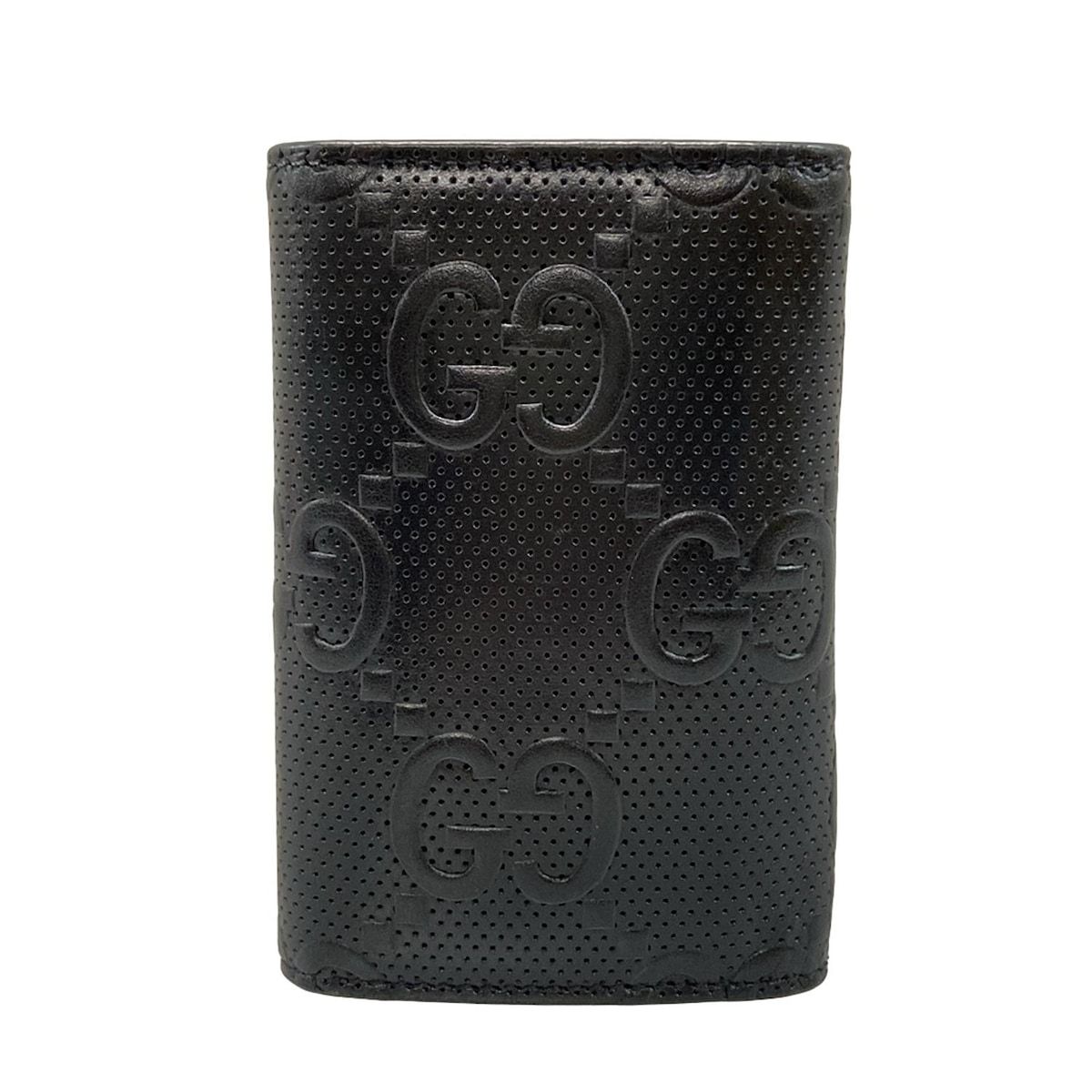 【極美品】GUCCI エンボス　GG 6連 キーケース キーリング ブラック GUCCI(グッチ) キーケース GGエンボス 625565 黒 6連フック/キーリング