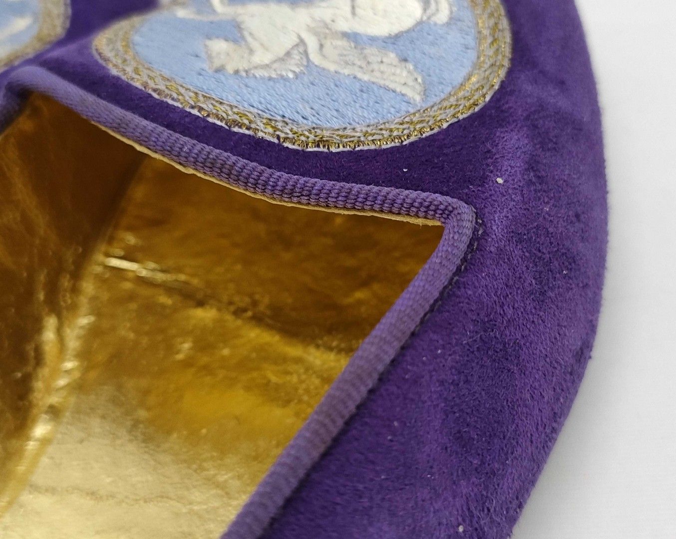 HERMES エルメス ペガサス 刺繍 スエード パンプス パープル EU35 