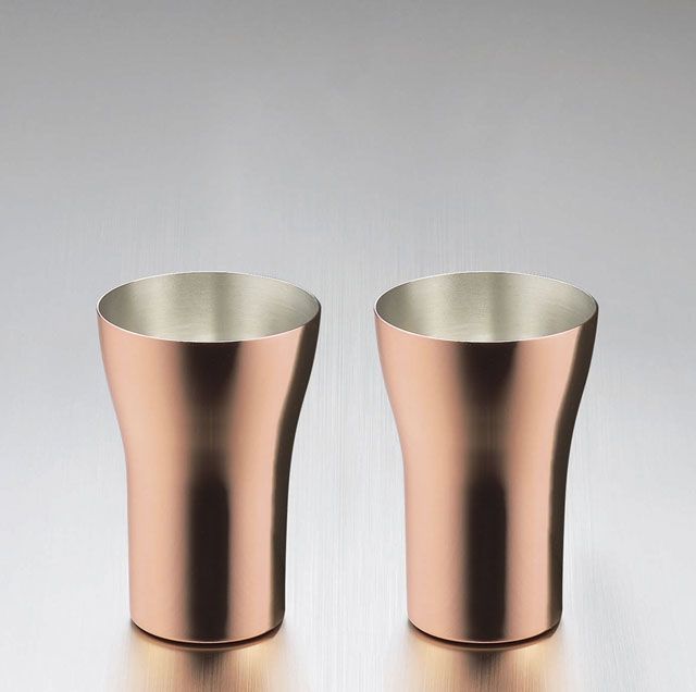 純銅 タンブラー ブロンズ 保温 保冷 おしゃれ ハイボール ビール 酒器 ジョッキ コーヒー プレゼント ギフト 洗いやすい オフィス かわいい 燕三条 日本製 新潟 燕市 350ｃｃ 2 pc 202525 _gt