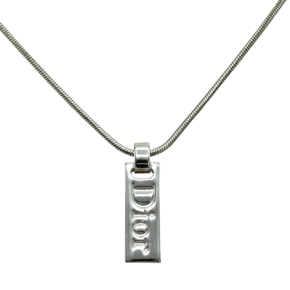 Christian Dior クリスチャンディオール ロゴプレート GP ネックレス