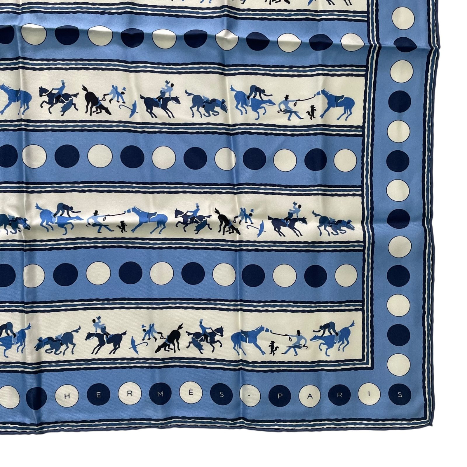 美品 HERMES エルメス スカーフ シルク SEQUENCES シーケンス 馬 騎手
