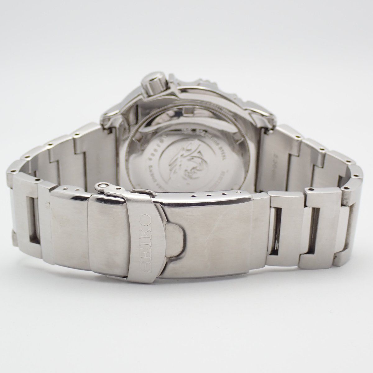  SEIKO セイコー ブラックモンスター 200M防水 自動巻き メンズ 腕時計 黒文字盤 純正SSベルト 7S26 0350 いおき質店 ロゴ入り 自動巻き時計 腕時計(アナログ)