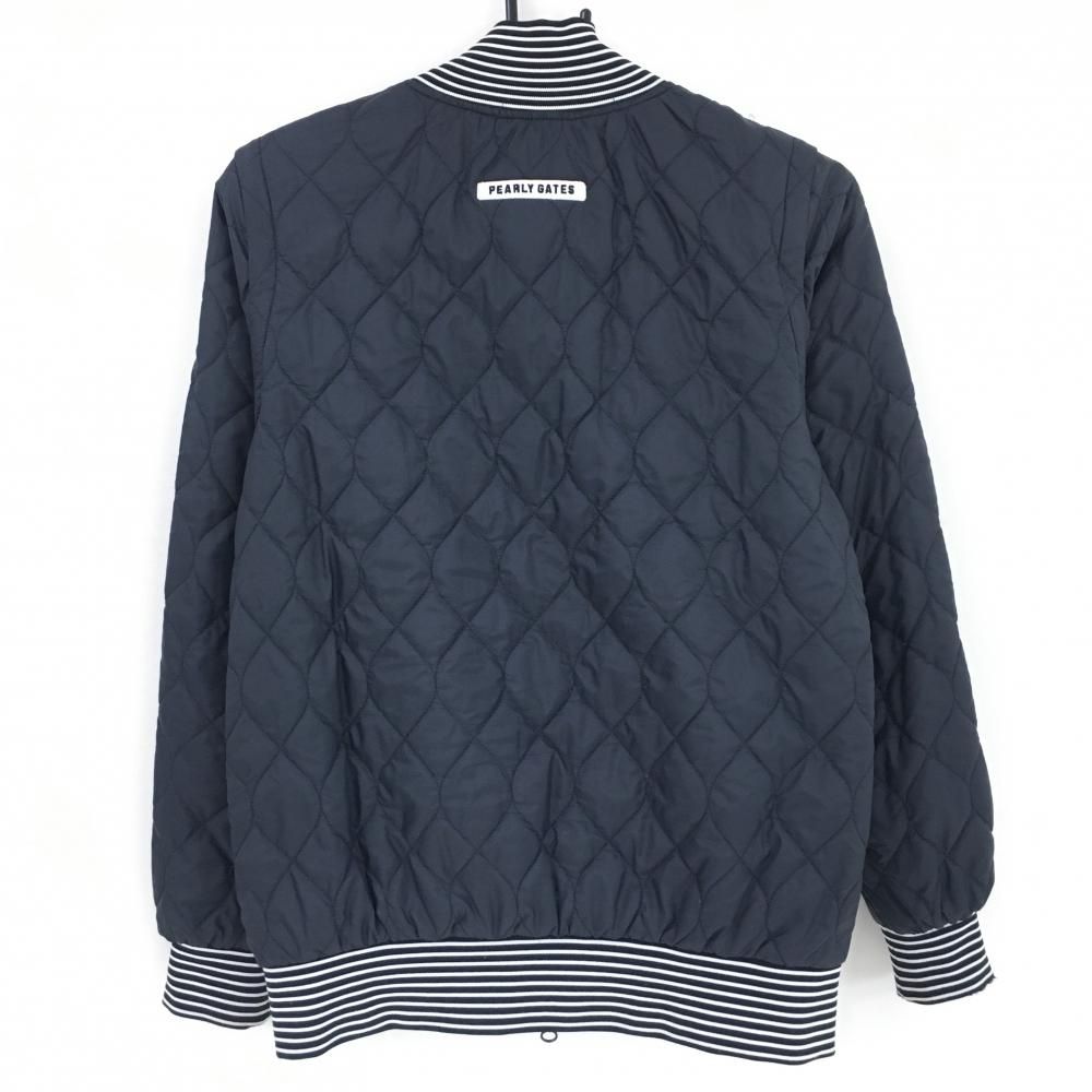 パーリーゲイツ 4WAYリバーシブル中綿ジャケット ネイビー×白 星柄 袖
