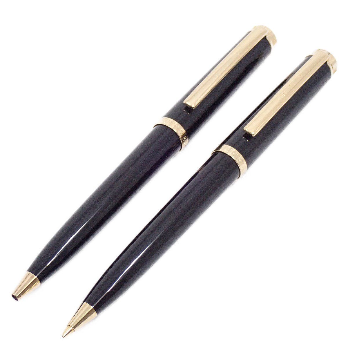 TIFFANY＆Co. ティファニー アトラス ボールペン＆シャープペンシル ブラック×ゴールド 記念刻印入