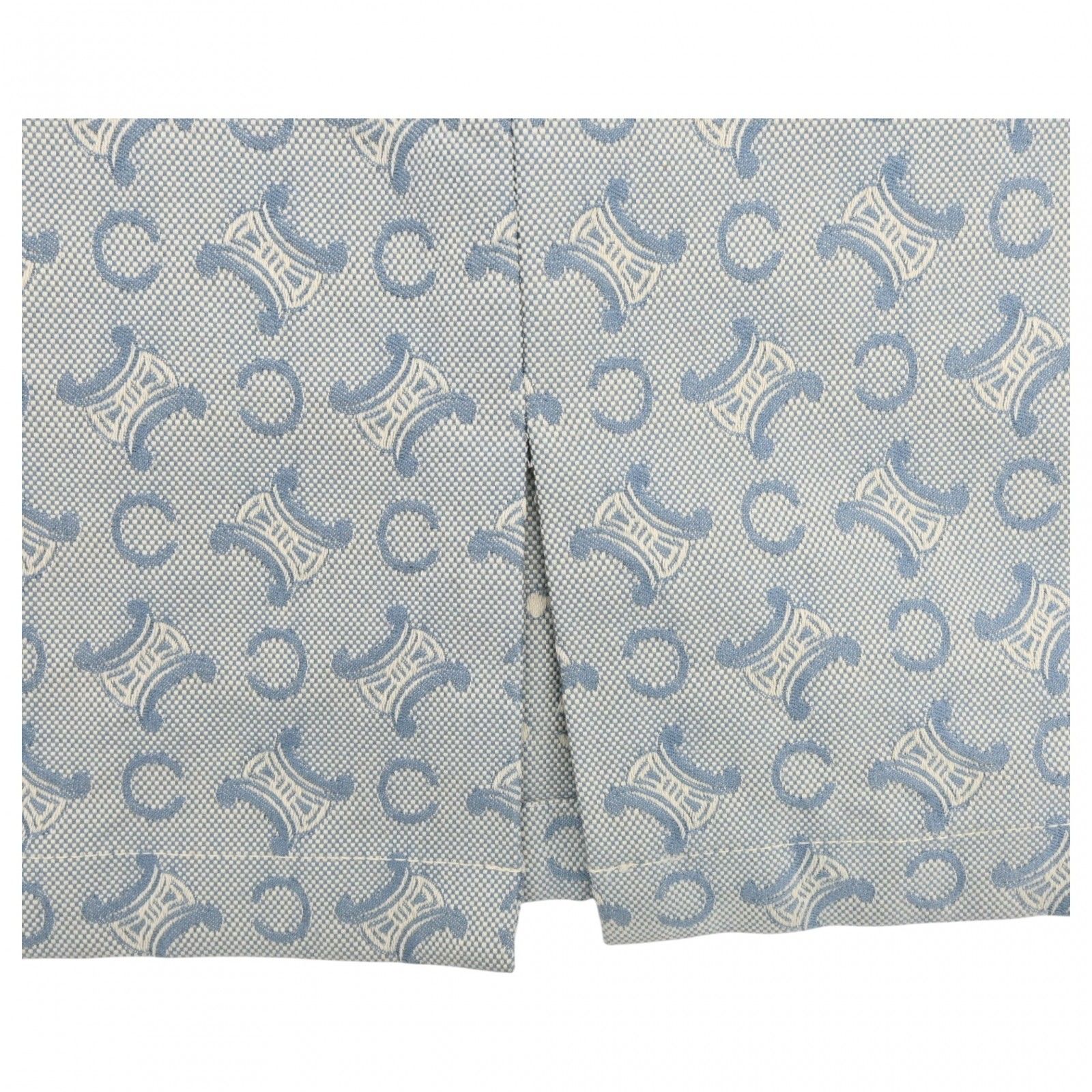 セリーヌ マカダム柄 ロゴ ダブルジップ デニム ひざ丈 スカート A