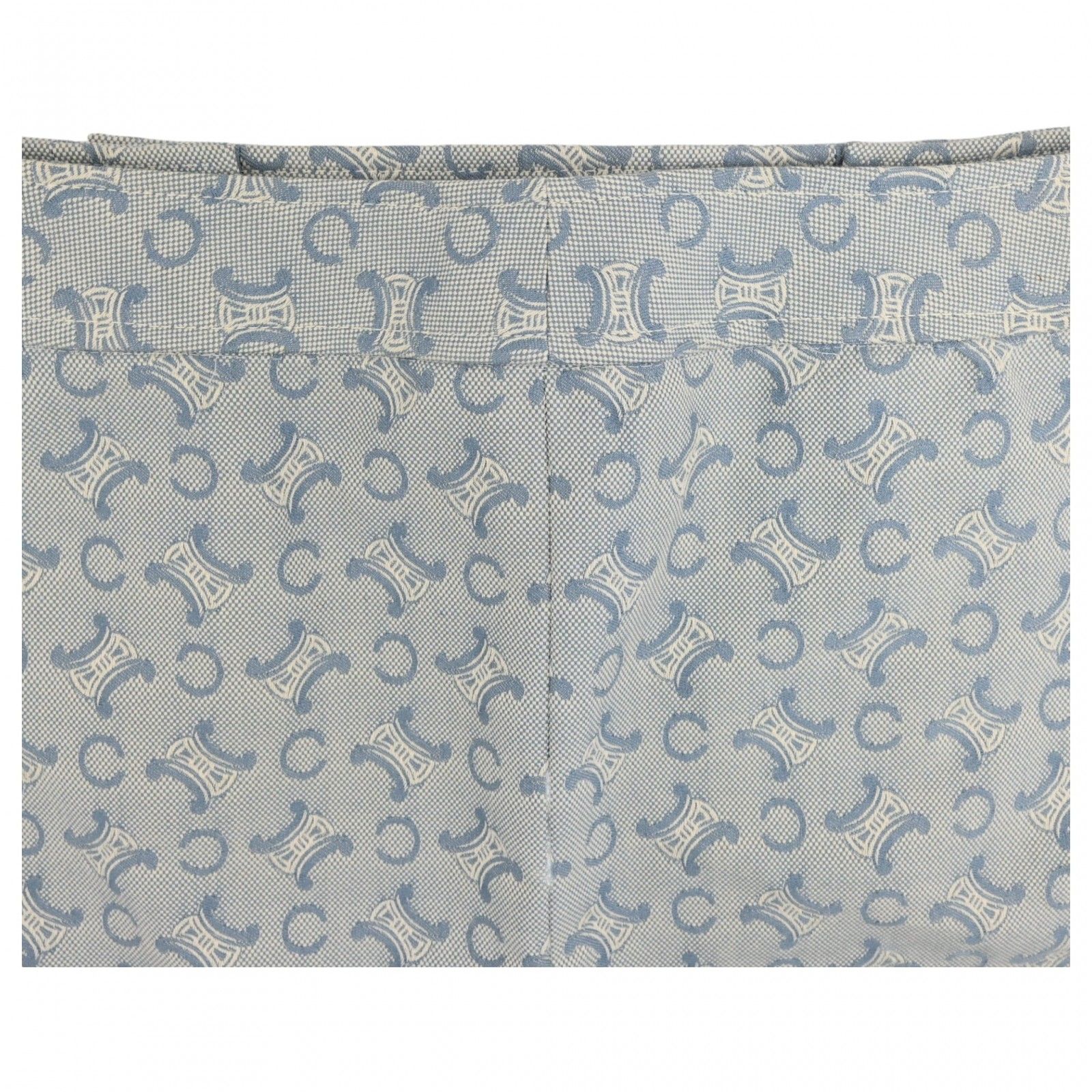 セリーヌ マカダム柄 ロゴ ダブルジップ デニム ひざ丈 スカート A