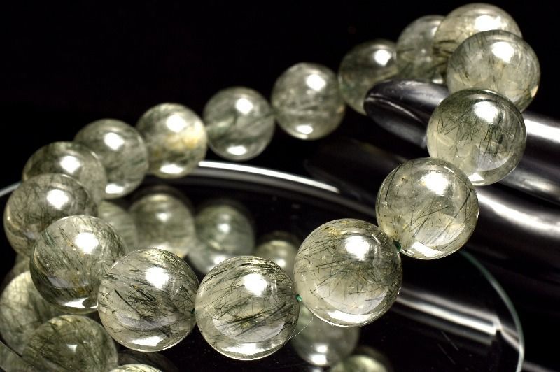 1点物】濃密内包 グリーンルチルクォーツ(アクチノライトインクォーツ