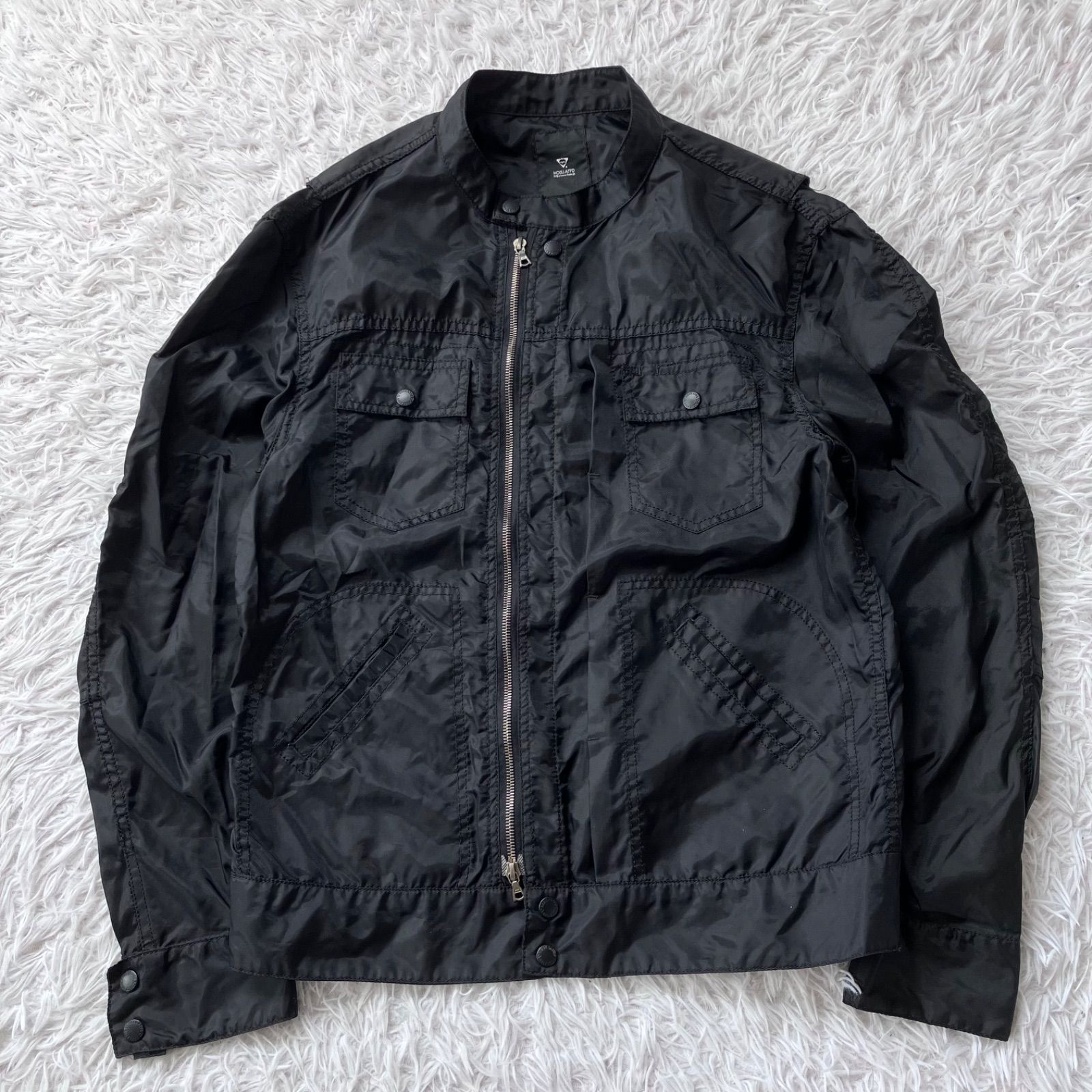 HOSUATPD ホス ナイロンジャケット アウター ジャケット ブルゾン ブラック 古着 1718