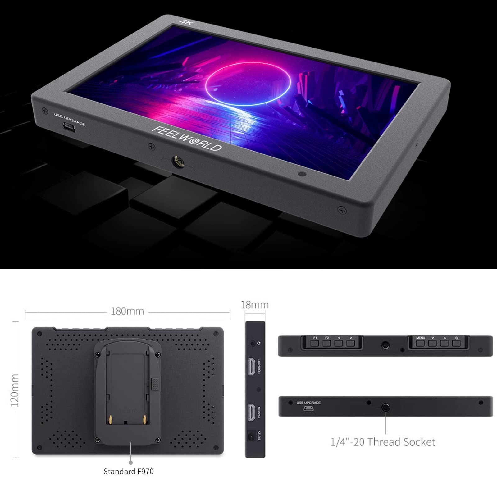 新品 FEELWORLD T7 PLUS 7インチ 4K HDMI入出力 3D LUT 写真・動画