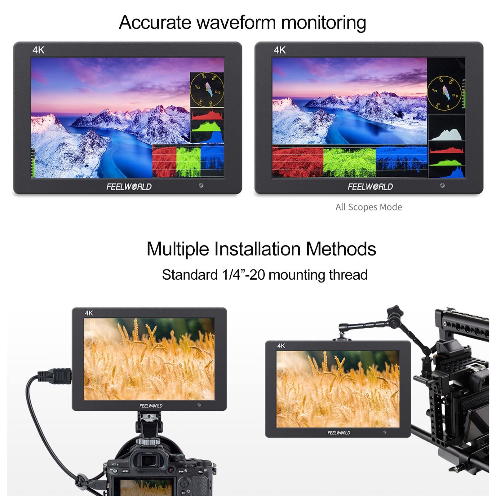 新品 FEELWORLD T7 PLUS 7インチ 4K HDMI入出力 3D LUT 写真・動画
