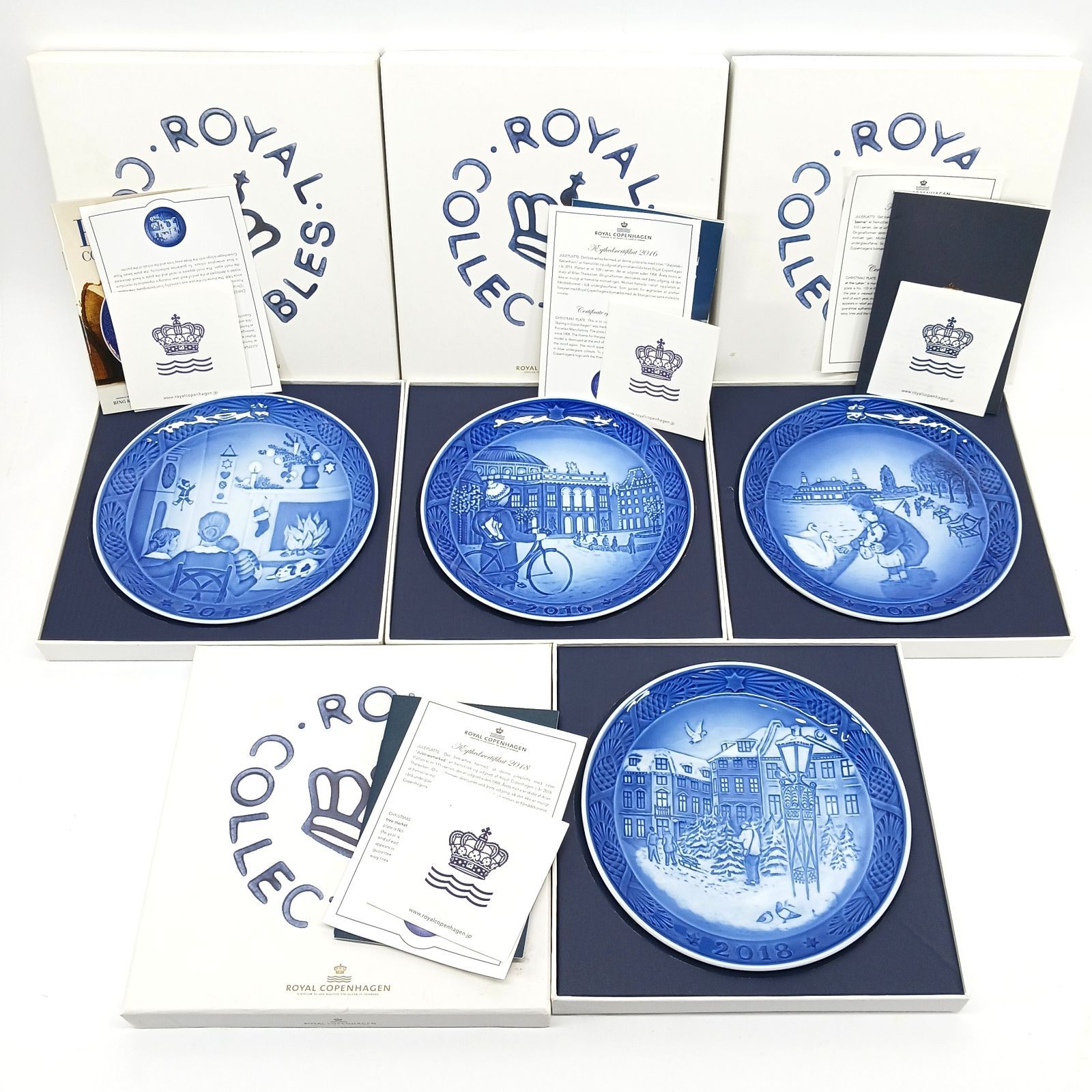 Royal copenhagen ロイヤルコペンハーゲン イヤープレート プレート 2015年～2018年 4点セット き