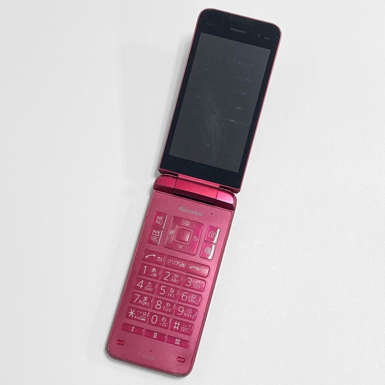 中古】DIGNO ケータイ KY-42C ホワイト/ブラック/レッド 8GB docomo