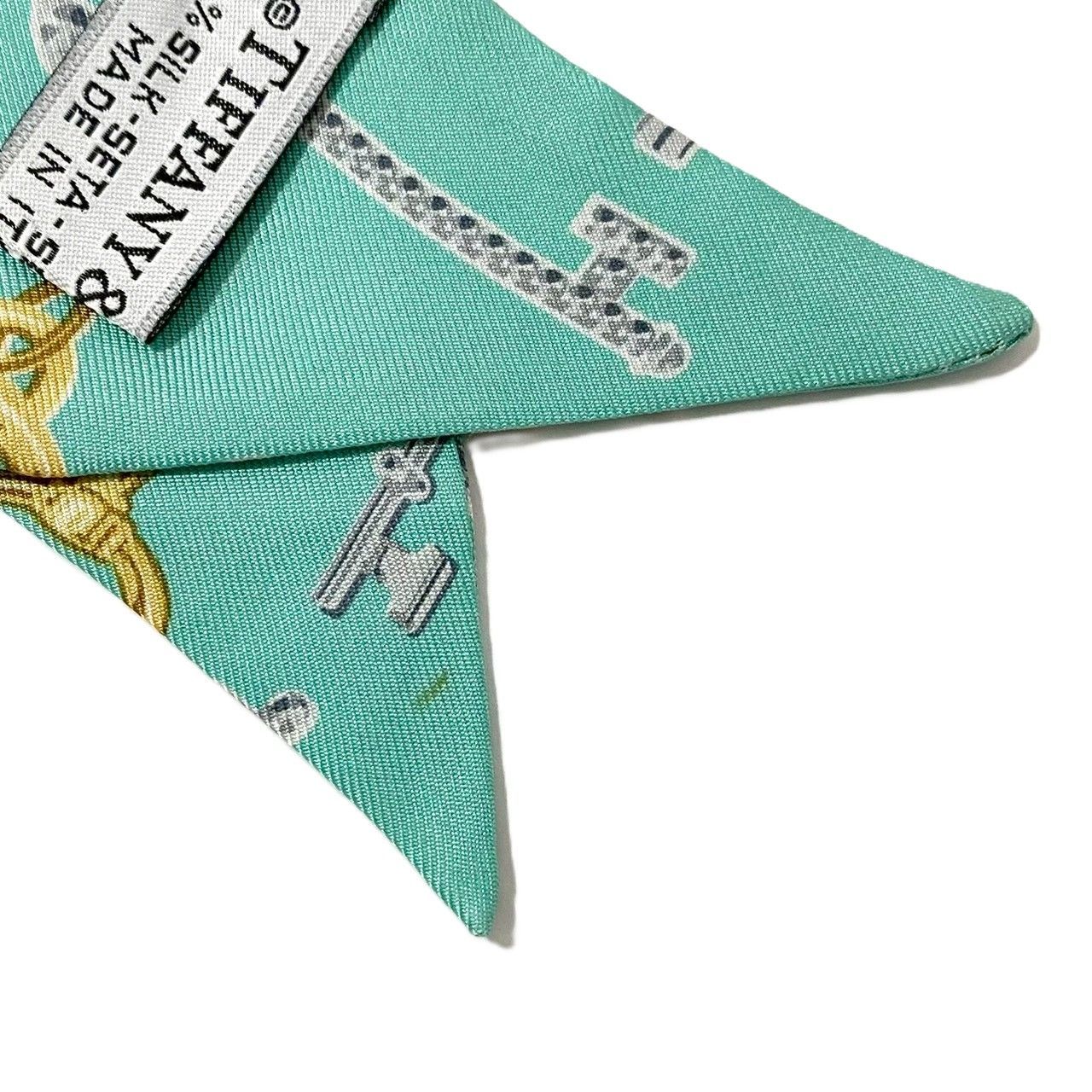 SU【TIFFANY&Co.】ツイリー スカーフ リボン SILK/シルク 100