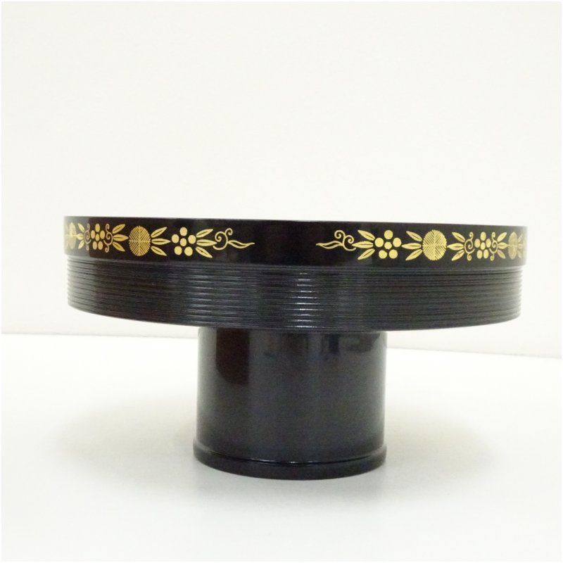 象彦造 漆塗高杯菓子器（銘：春陽）（共箱） 茶器 おしゃれ かわいい