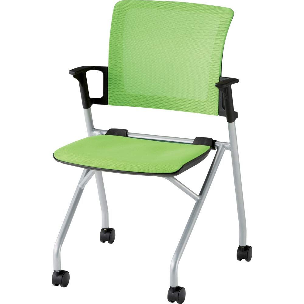 TRUSCO トラスコ コンパクトミーティングチェア グリーン cmC GR