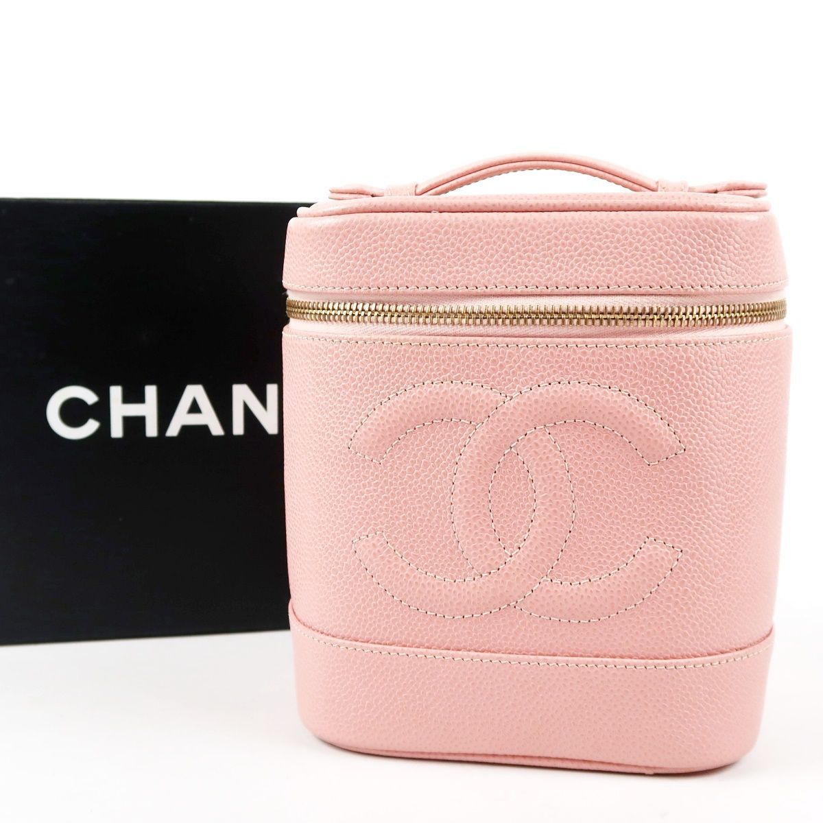 CHANEL 極美品✨ バニティ キャビアスキン バック ポーチ 中古 美品】CHANEL シャネル キャビアスキン バニティバッグ ココマーク