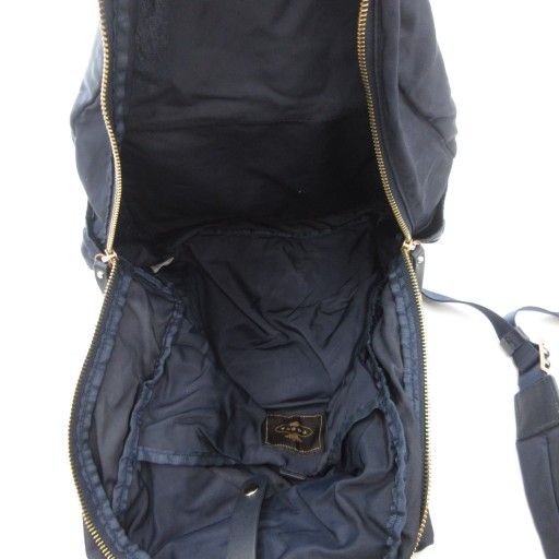 トッカ TOCCA リュックサック デイパック ロゴ ナイロン レザー 紺