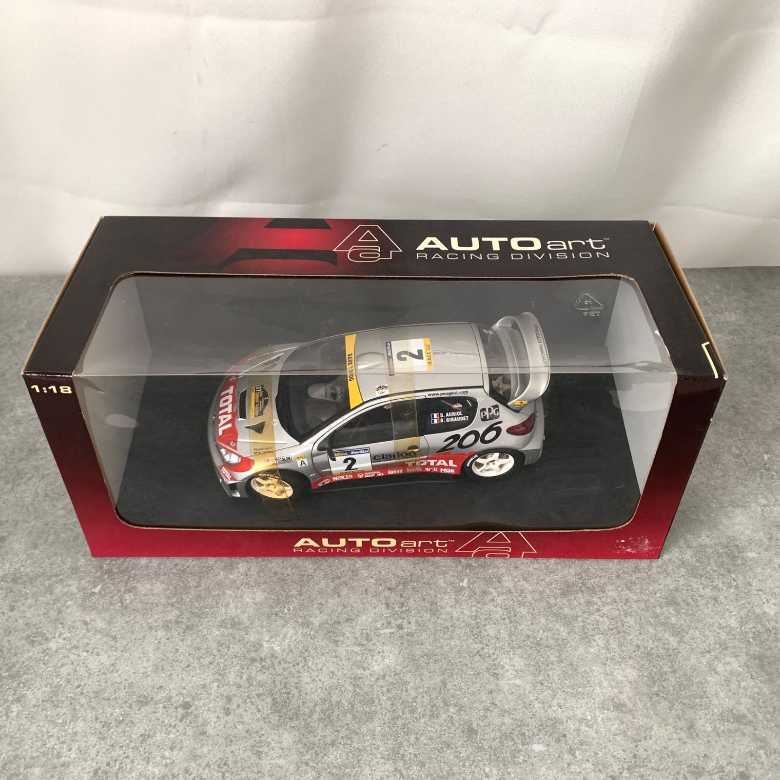 未開封品】AUTOart PEUGEOT プジョー 206 WRC ミニカー 1：18 M80206-1