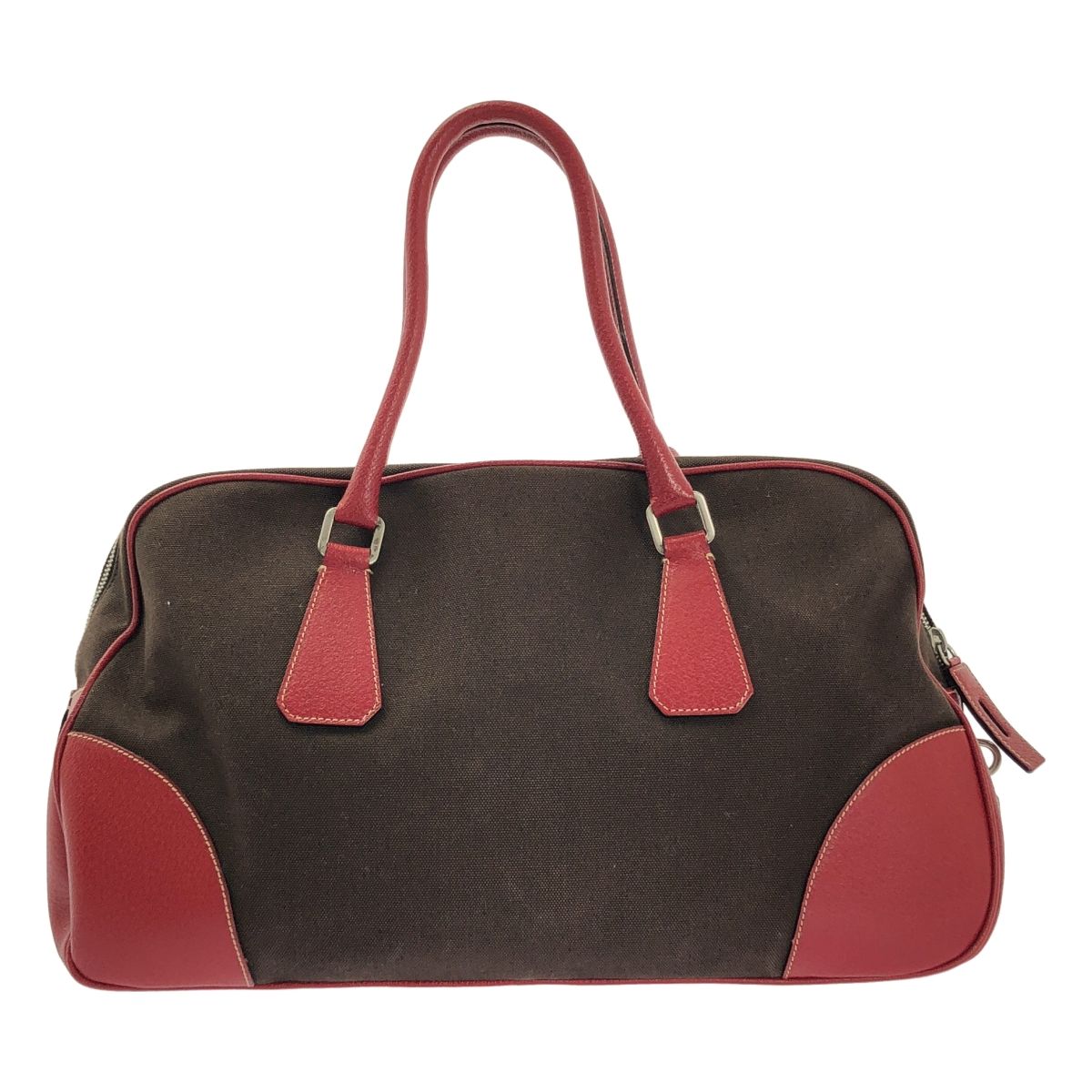 美品】 PRADA / プラダ | キャンバス レザー ボーリングバッグ 