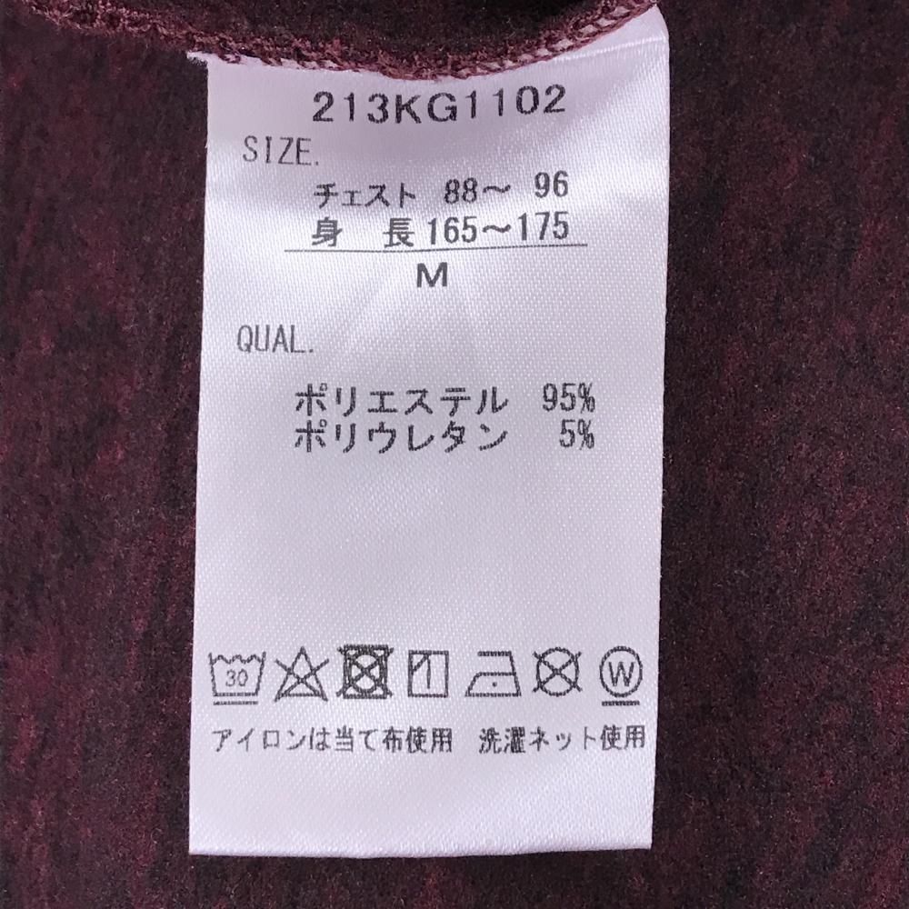 【新品・未使用品】KarlKani Golf長袖ハイネック 超美品】カールカナイゴルフ 長袖ハイネックシャツ 杢ボルドー ロゴ