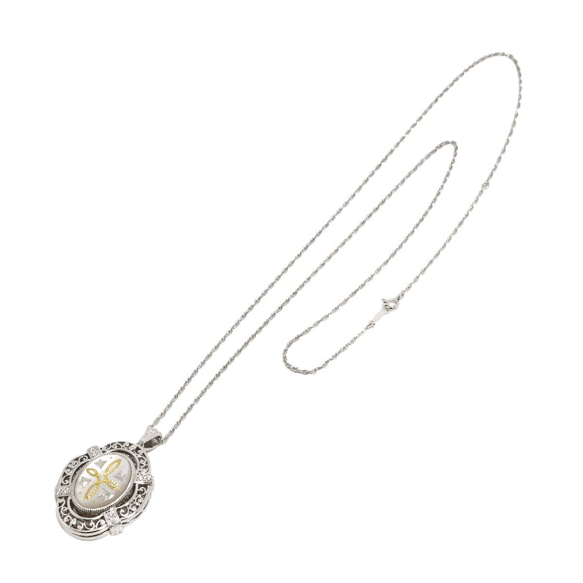 ミキモト MIKIMOTO ピクウェ シェル ダイヤ 0.28ct ネックレス 60cm 