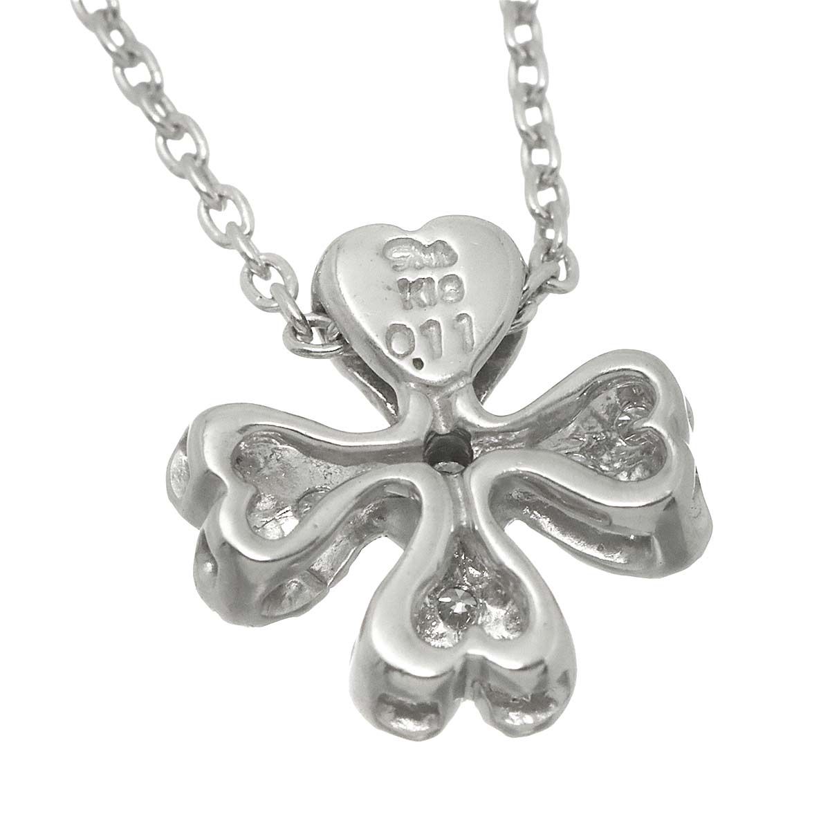 スタージュエリー Star Jewelry ダイヤ 0.11ct ネックレス 40cm K18 WG 
