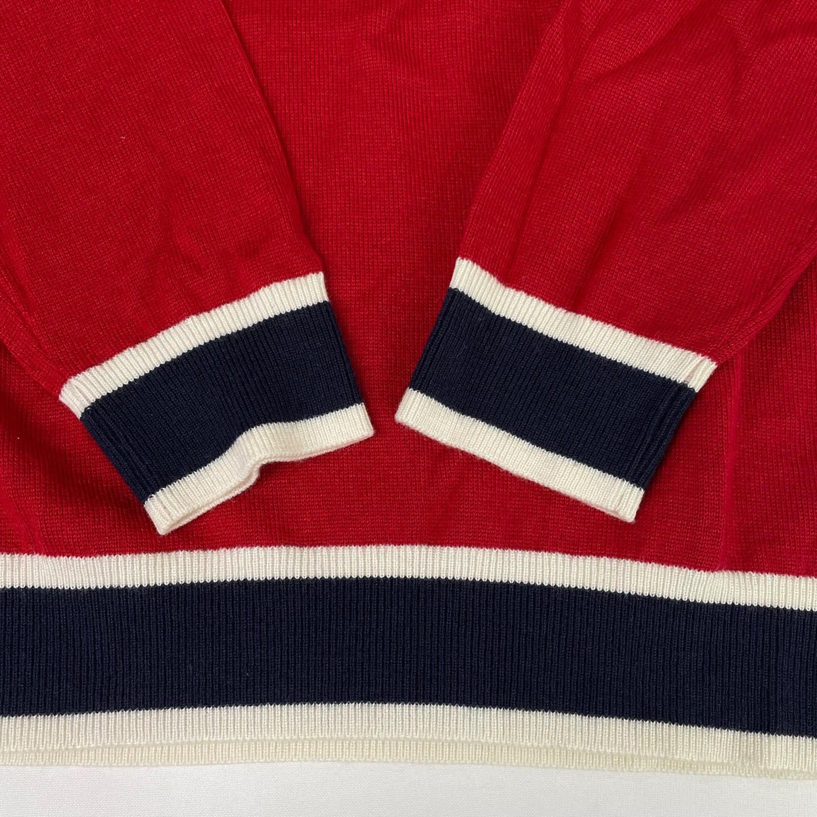 中古 レディース アンパスィ and per se セーター L レッド ビッグロゴ