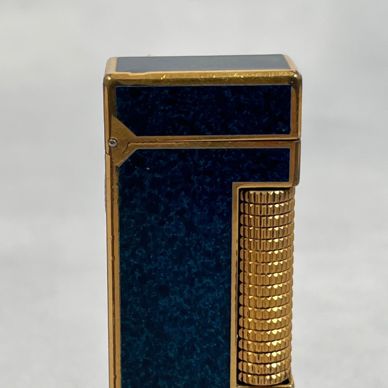管2601-374】Dunhill ダンヒル ガスライター ゴールド ネイビー 24163 