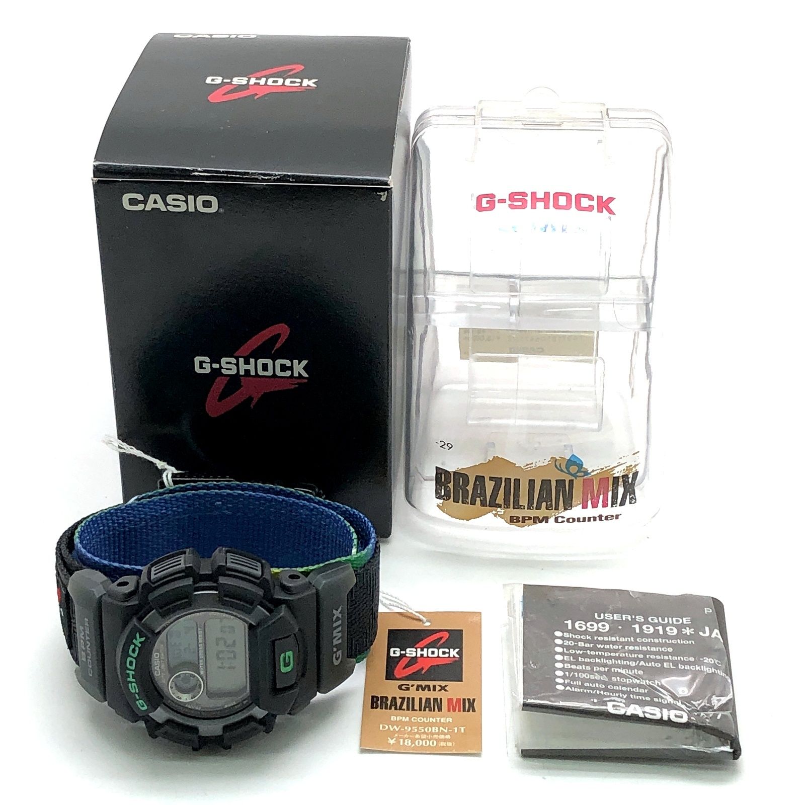 G-SHOCK ジーショック DW-9550BN-1T G'MIX ブラジリアンミックス クロスバンド BPMカウンター ブラック 1998年7月発売 G-SHOCK ジーショック DW-9550BN-1T G'MIX ブラジリアンミックス