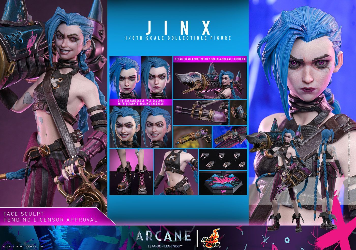 ホットトイズ テレビ・マスターピース アーケイン ジンクス JINX 新品 ホットトイズ テレビ・マスターピース アーケイン 1/6スケール