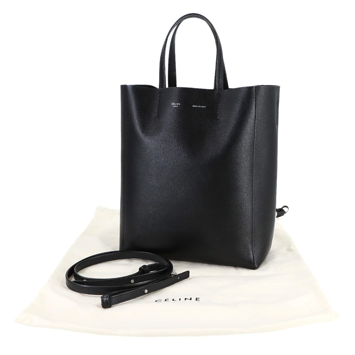 美品 セリーヌ バーティカル カバ スモール レザー 2WAY ショルダー 
