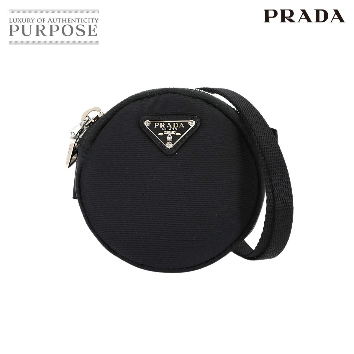 新品同様 プラダ PRADA ラウンド ショルダー ポーチ ナイロン ブラック