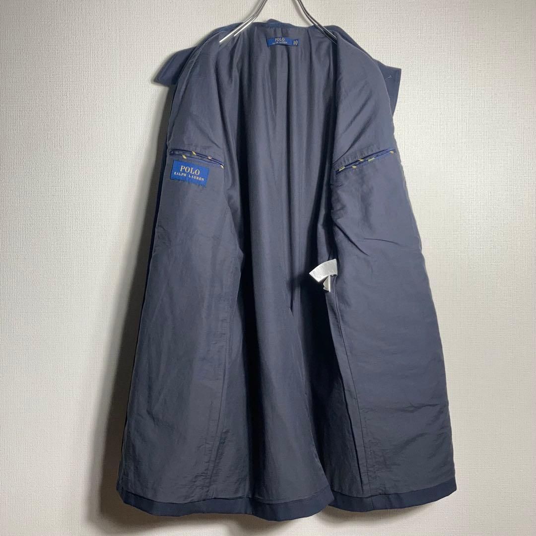 RALPH LAUREN ステンカラーコート キルティングライナー付き 紺 S