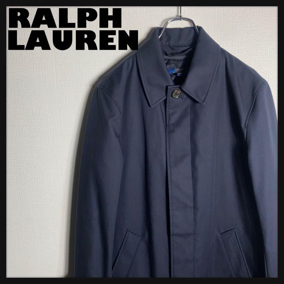 RALPH LAUREN ステンカラーコート キルティングライナー付き 紺 S