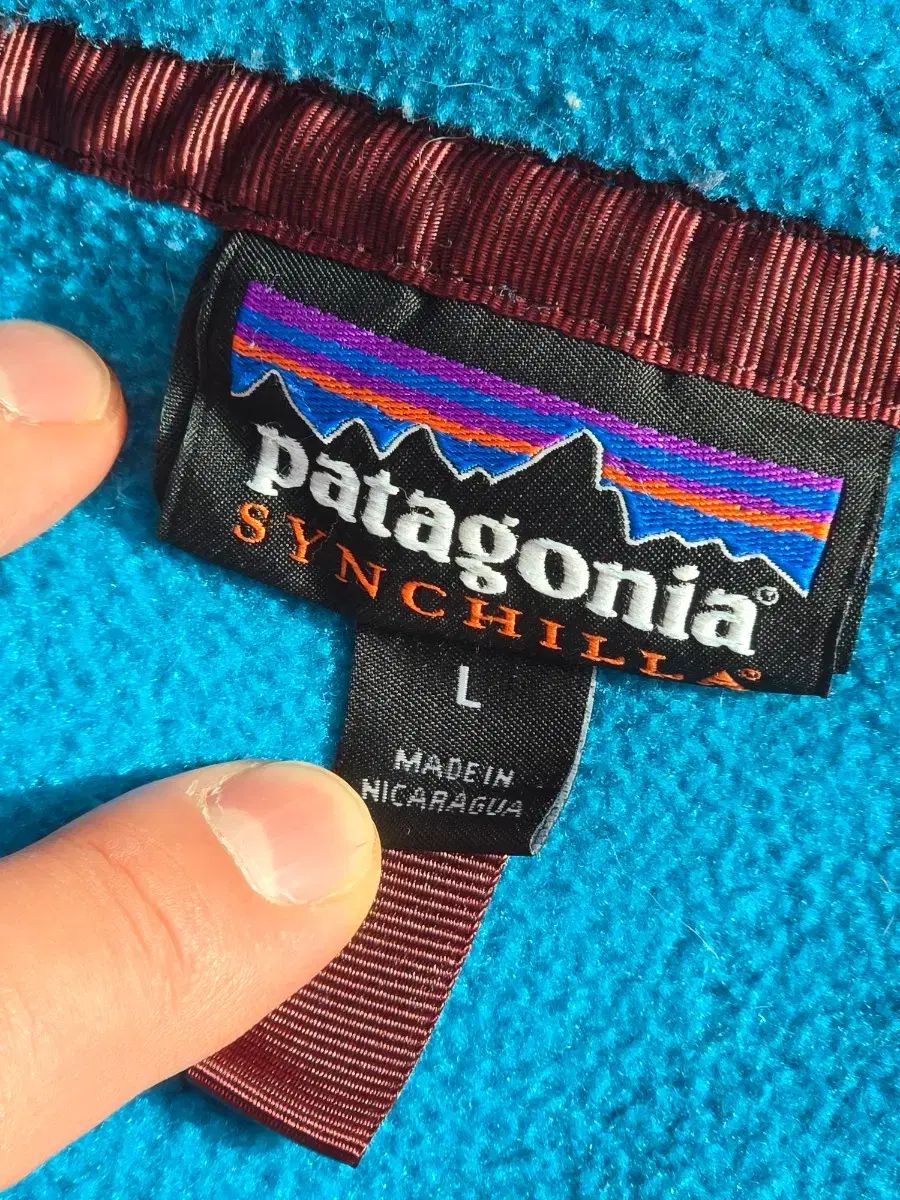  パタゴニア Synchilla シンチラ スナップTシャツ ターコイズ ネイビー L ライトウェイト その他 アウター