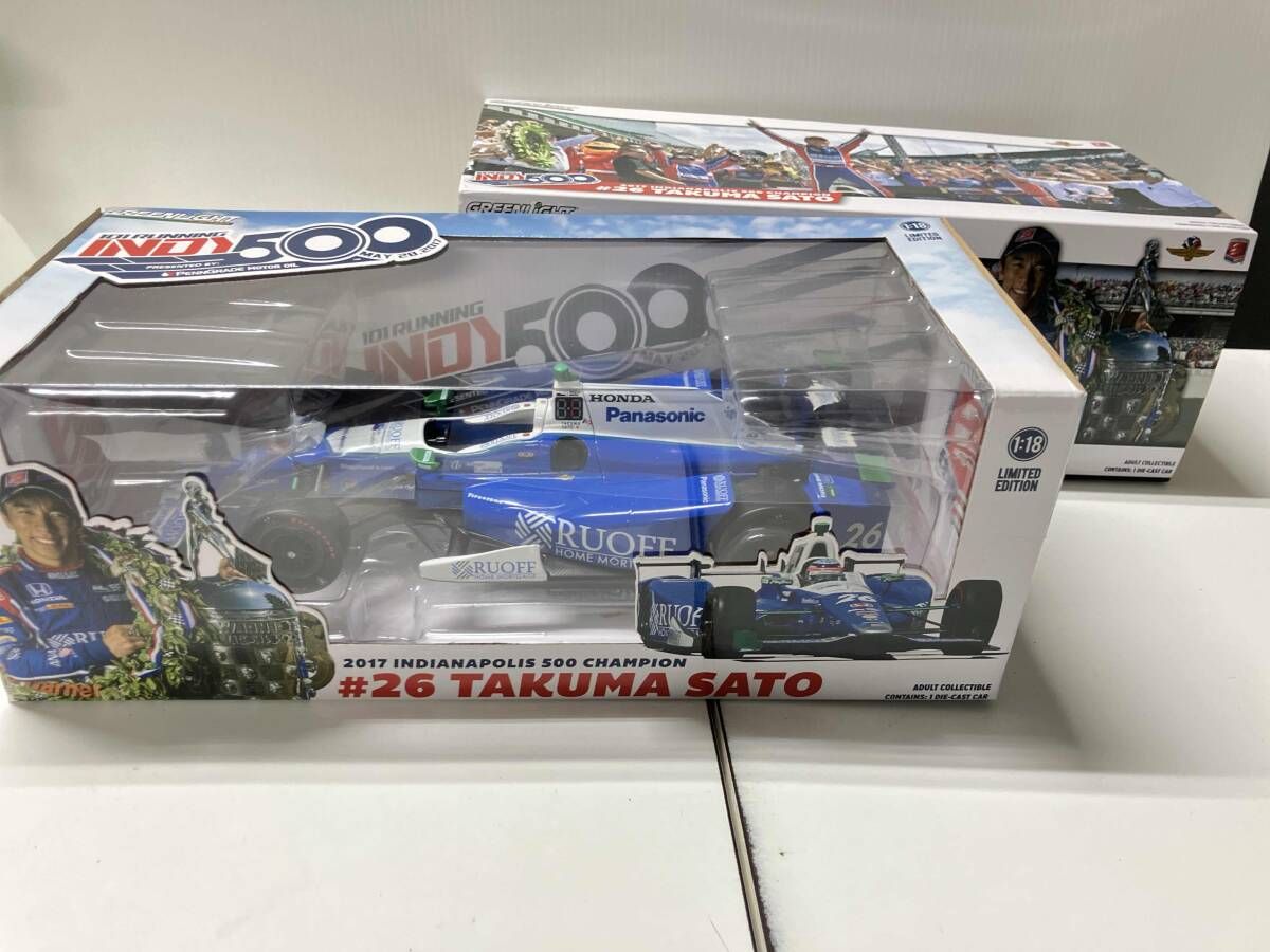 1 18 INDYCAR 2017 佐藤琢磨 2017インディ500優勝 ＧＲＥＥＮＬＩＧＨＴ F 1カー ダイキャストモデル 26