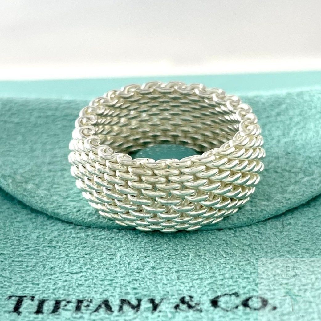 ティファニー 18号 サマセット メッシュ リング シルバー 925 ZE3fe
