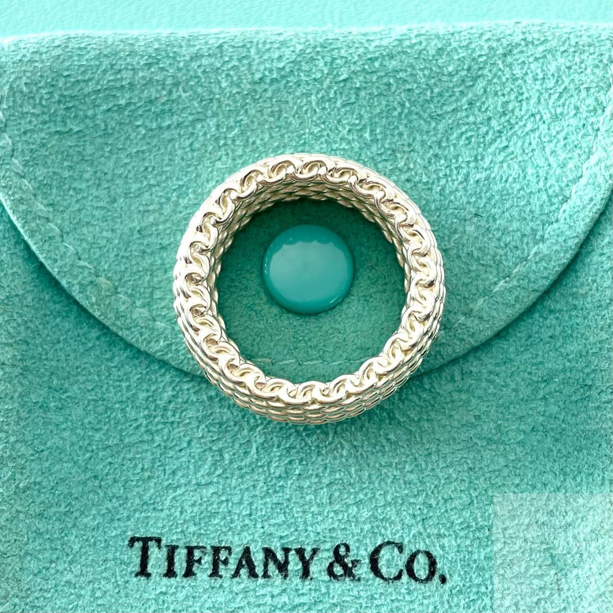 ティファニー 18号 サマセット メッシュ リング シルバー 925 ZE3fe