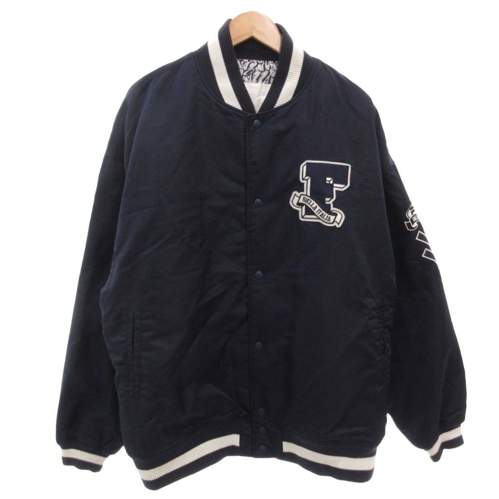 フィラ FILA スタジアムジャケット スタジャン ブルゾン ロゴ 中綿 XL