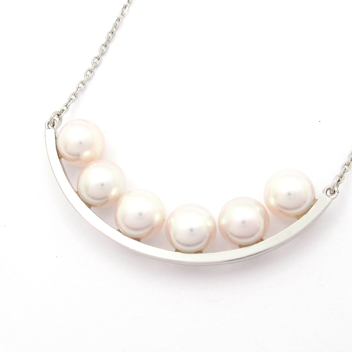 田崎真珠/TASAKI(タサキシンジュ) ネックレス美品  バランス プラス ペンダント P-15205 K18WG×ライトピンク 6Pパール/直径約6mm