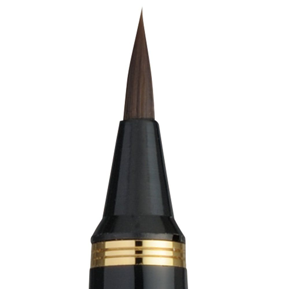 呉竹 筆ペン 万年筆 くれ竹万年毛筆 夢銀河 本革 橙 DAY 140-16